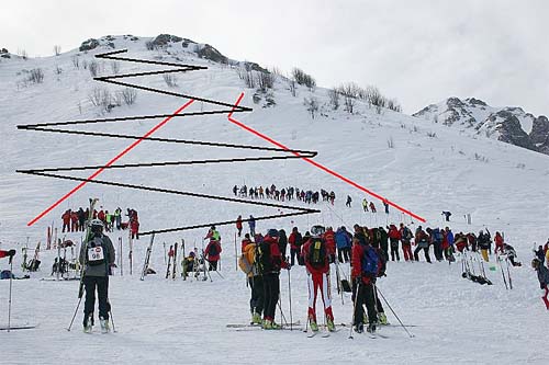 Lavina na MS skialpinismu