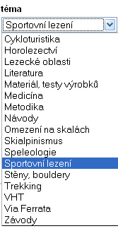 Nabídky rozbaleného menu
