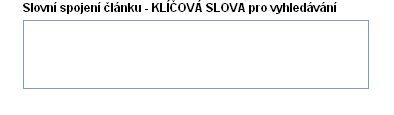 Pole pro zadávání klíčových slov pro vyhledávání