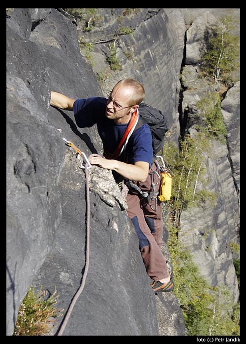Wenzelwand Talweg, VIIa, traverz ve druhé délce