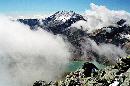 Levanne (3 619 m) v Národním parku Vanoise a Lago Serrú