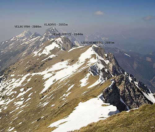 Hreben co jsme od západu prošli