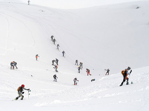 Stoupání v dolomitském závodě