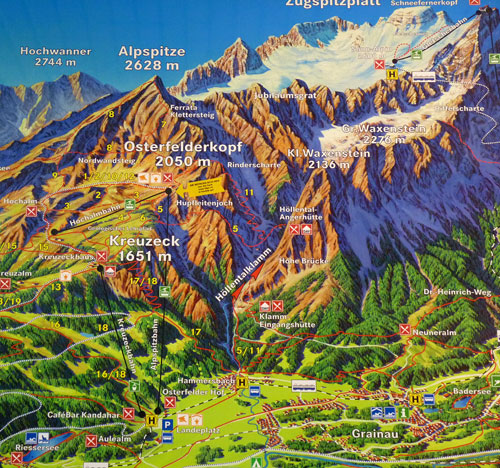 Schéma hor nad Garmisch-Partenkirchenem