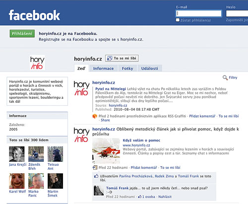 Horyinfo na Facebooku