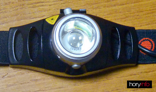 LED LENSER LEDka, čočka, zaostřovací páčka a vypínač