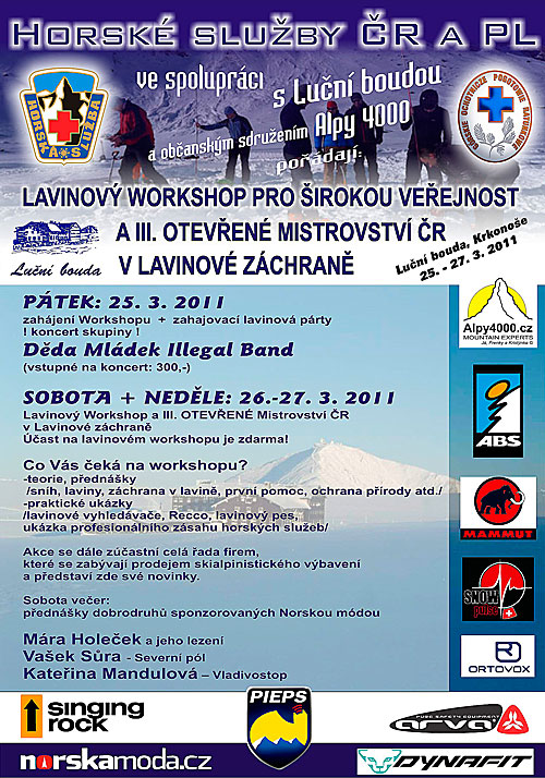 Pozvánka na Lavinový workshop - Luční bouda