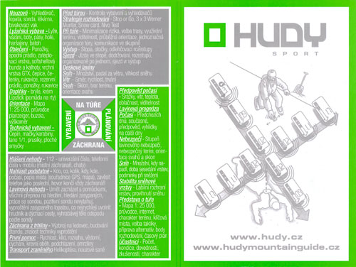 Instrukční kartička HUDY