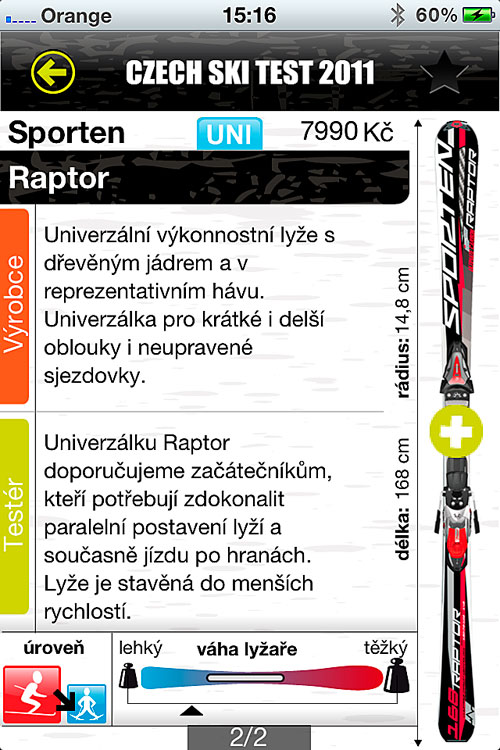 Czech ski test