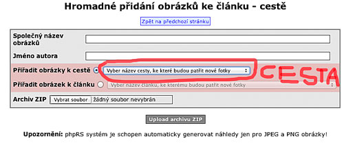 Hromadné vkládání