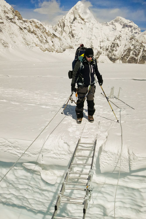 V ledopádu Khumbu při aklimatizaci na Lhotse