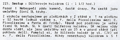 Popis sestupu