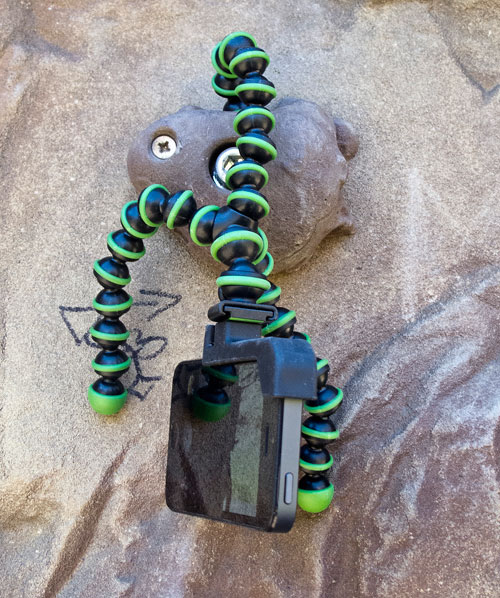 GorillaPod - při tomhle uspořádání se trochu třásl obraz