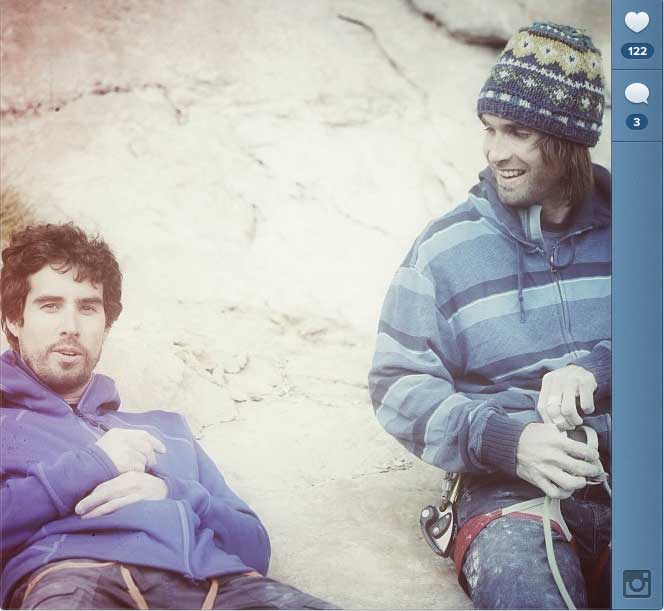 Chris Sharma s Joe Kinderem na Instagramu