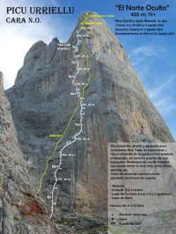 El Norte Oculto, v severozápadní stěně Naranjo de Bulnes