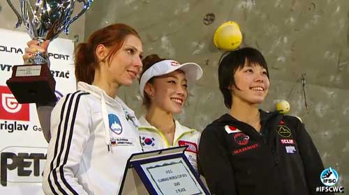 Vítězky Světového poháru 2013, Mina Markovič, Jain Kim a Momoka Oda