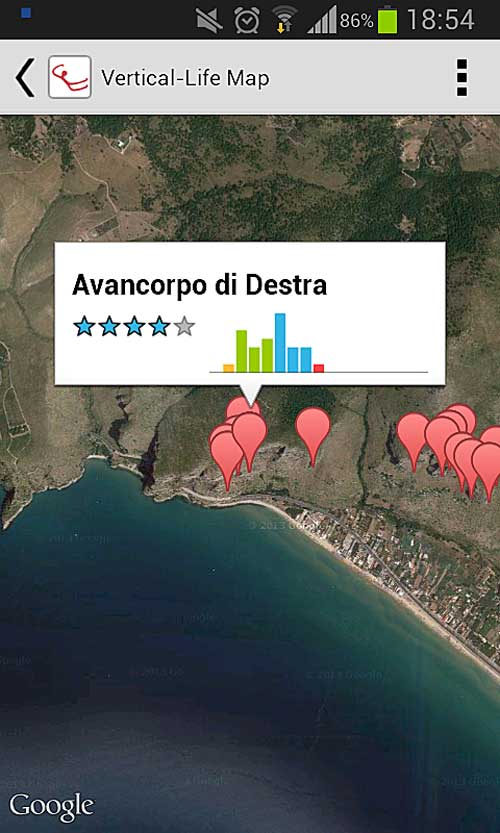 Mapa v provedení pro Android