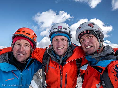 Na vrcholu: Dres Abegglen, Stephan Siegrist, Thomas Senf (zleva).