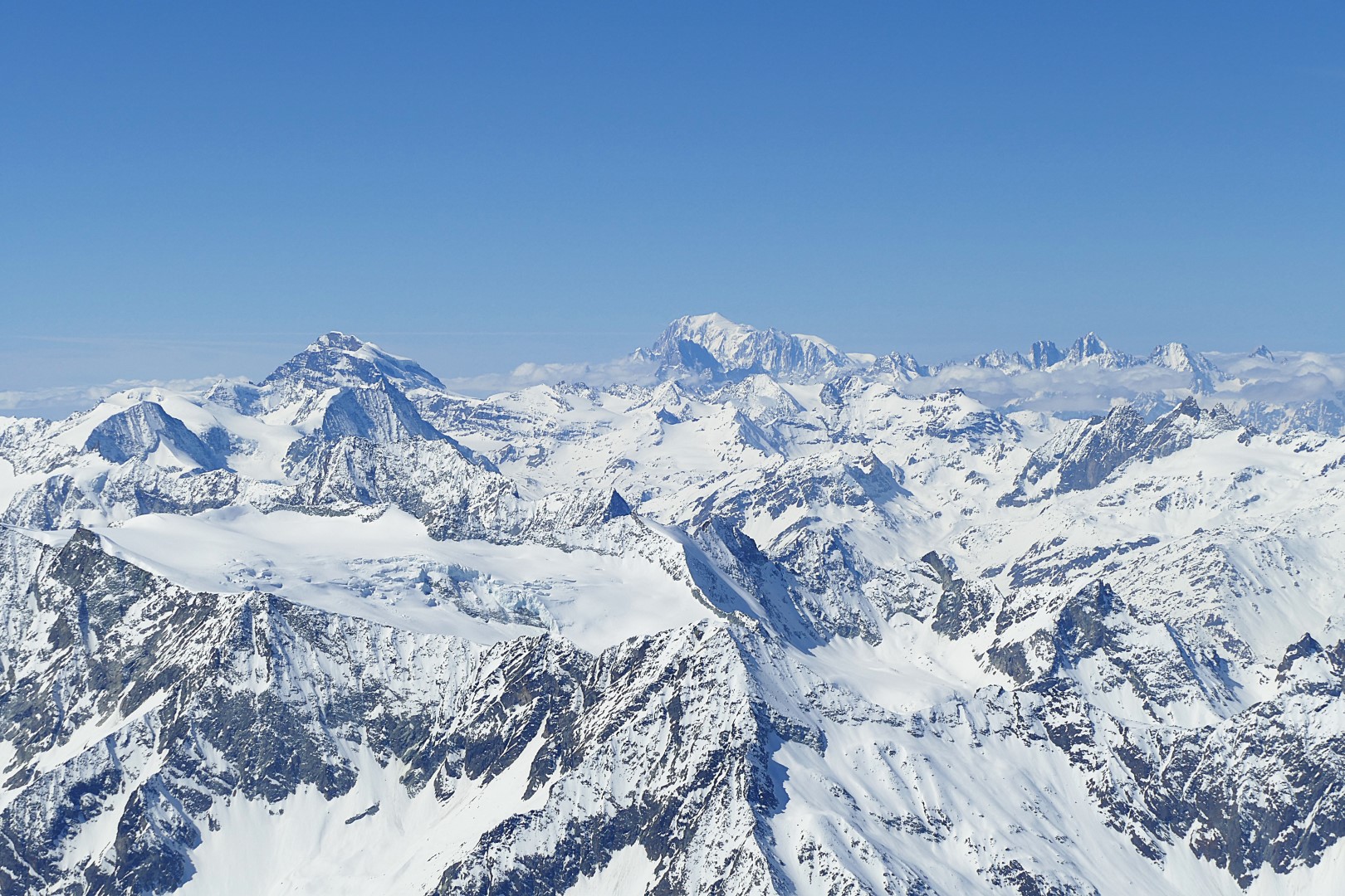 Pohled na Mont Blanc z Bishornu