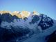 Dent du Géant, Aiguille de Rochefort, Mt. Mallet a v pozadí Gr. Jorasses